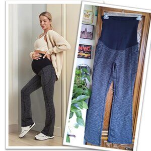 Fleece Maternity Flared Yoga Pants w/ Pockets NWT! - Spacedye, Size M